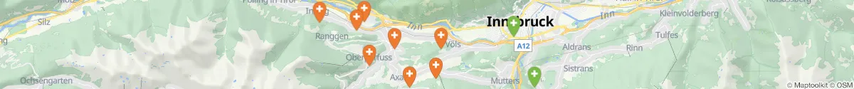 Kartenansicht für Apotheken-Notdienste in der Nähe von Oberperfuss (Innsbruck  (Land), Tirol)